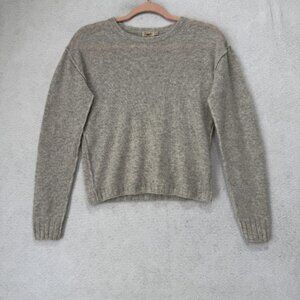 faherty Cashmere Crewneck Sweater Women XS Gray Fog Ribbed Knit Long Sleeve Soft